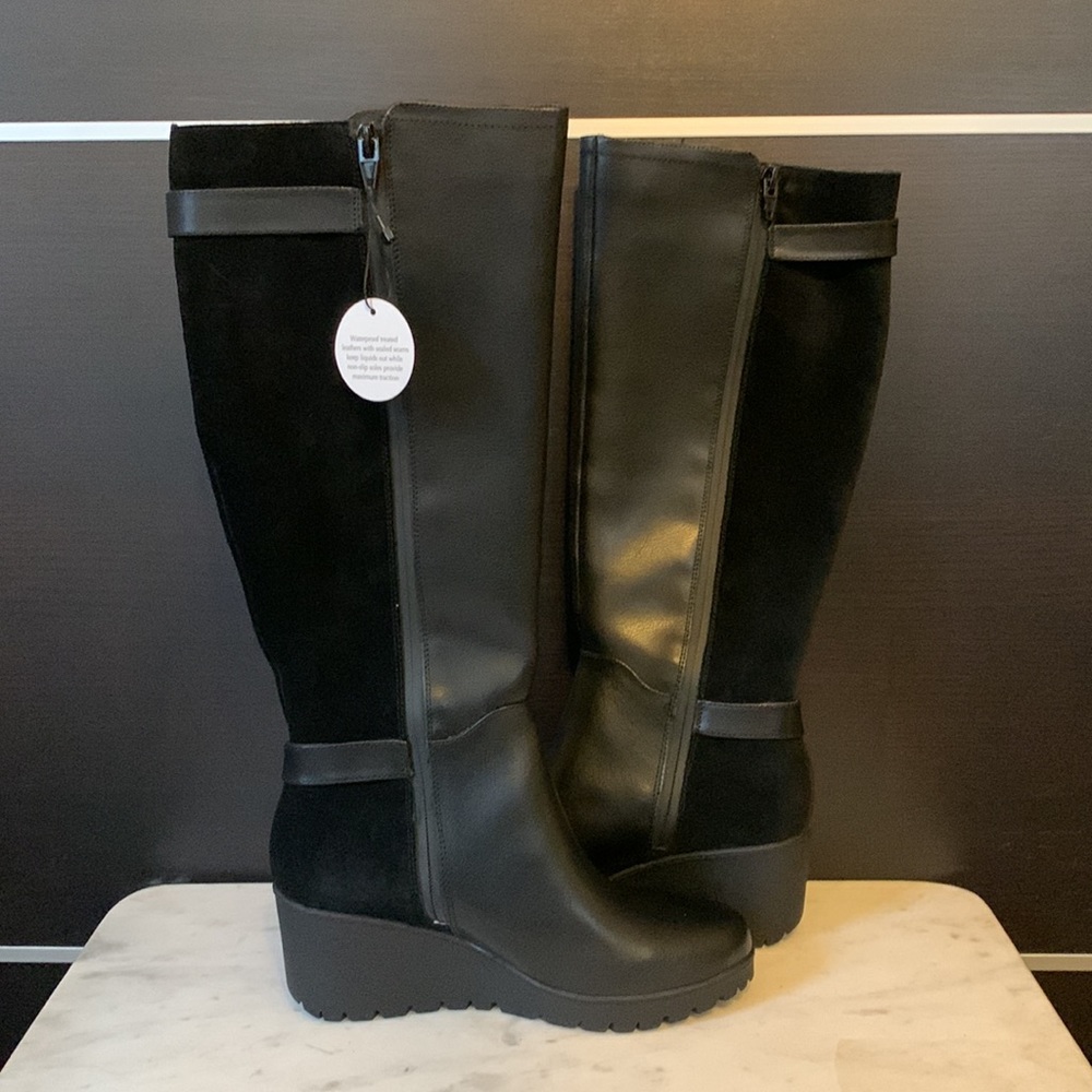 Giani Bernini Black Sannaa Wedge Boots - Picture 4 of 15